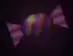 Purple and orange wrapped candy icon.