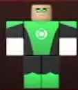 Corps Standard suit with a green emblem shirt, white forearms, black trousers, and green boots.