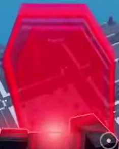 Translucent red polygonal shield raised in front of the player.