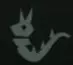 Gray curled dragon silhouette.