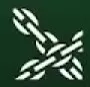 White crossed chain links for Energy Chains.
