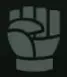 Gray clenched fist icon for Hands.