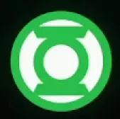 Green Lantern Corps emblem with a white central circle and green outer ring.