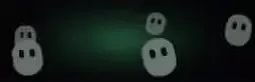 Spectral Glow aura icon with white ghosts and green light.